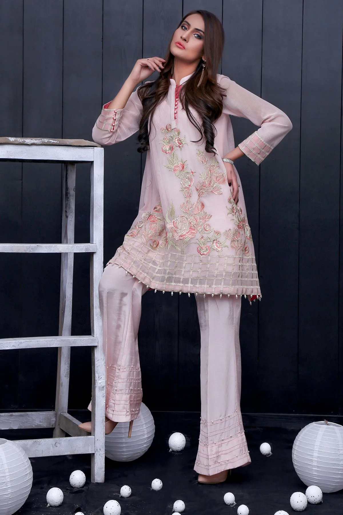 1733-LIGHT-PINK EMBROIDERED COTTON NET UNSTITCHED