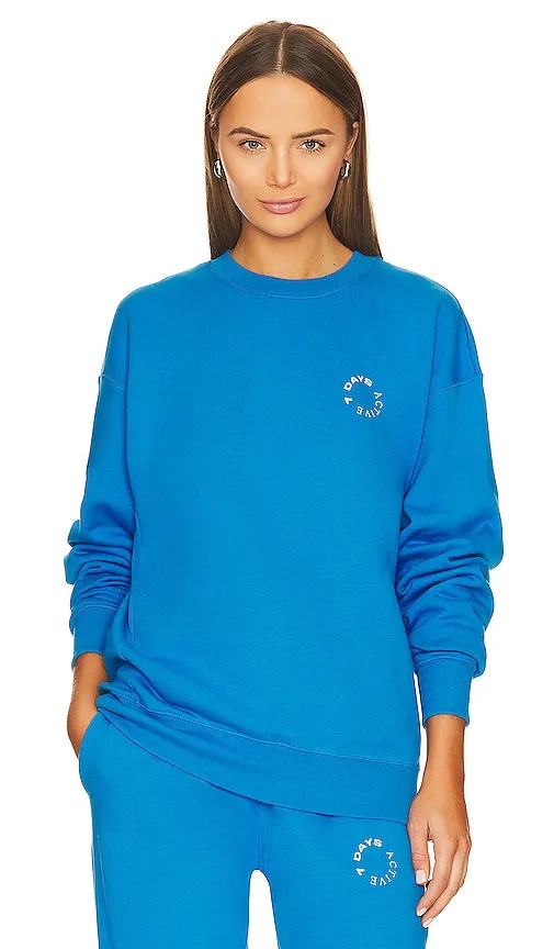 7 Days Active Organic Crew Neck in Blue