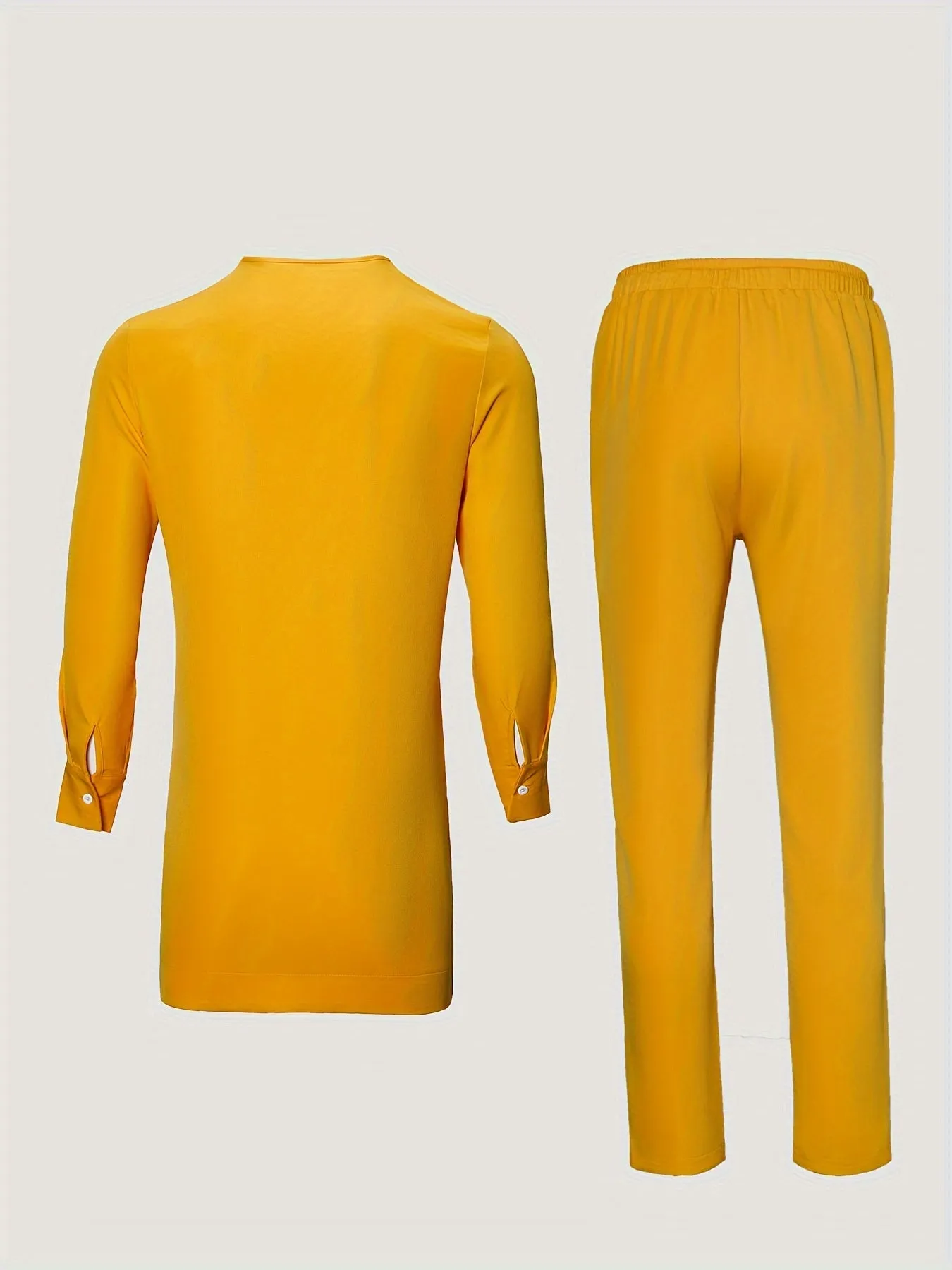 African Mens Senator Wear Kaftan | Yellow