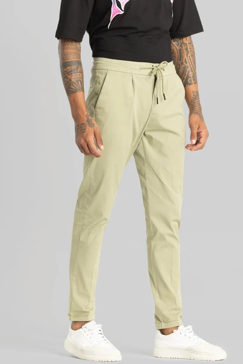 Mens Slim Fit Light Green Chinos - Angelo Collection