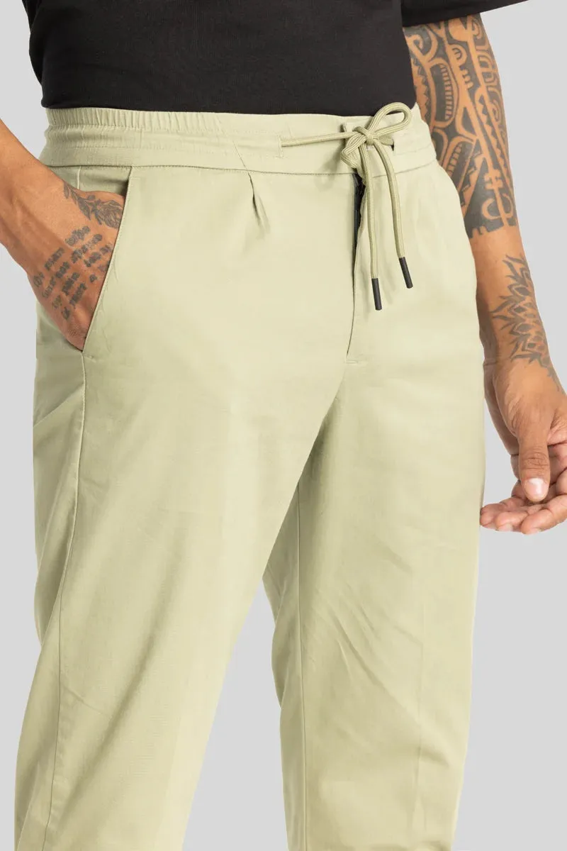 Mens Slim Fit Light Green Chinos - Angelo Collection