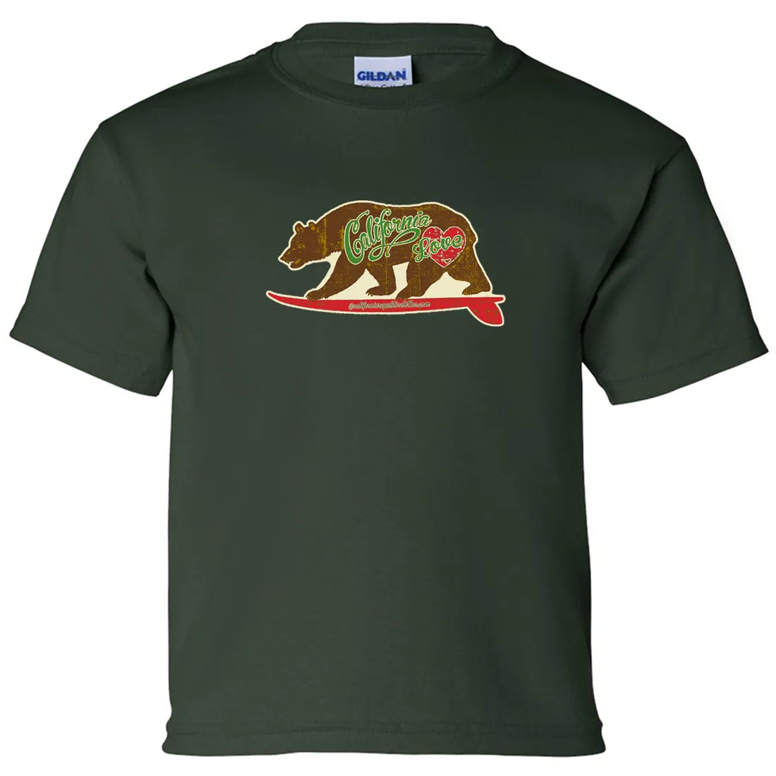 California Love Vintage Surfboard Asst Colors Youth T-Shirt/tee