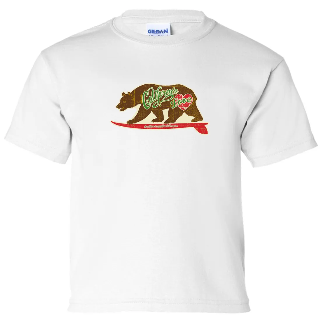 California Love Vintage Surfboard Asst Colors Youth T-Shirt/tee