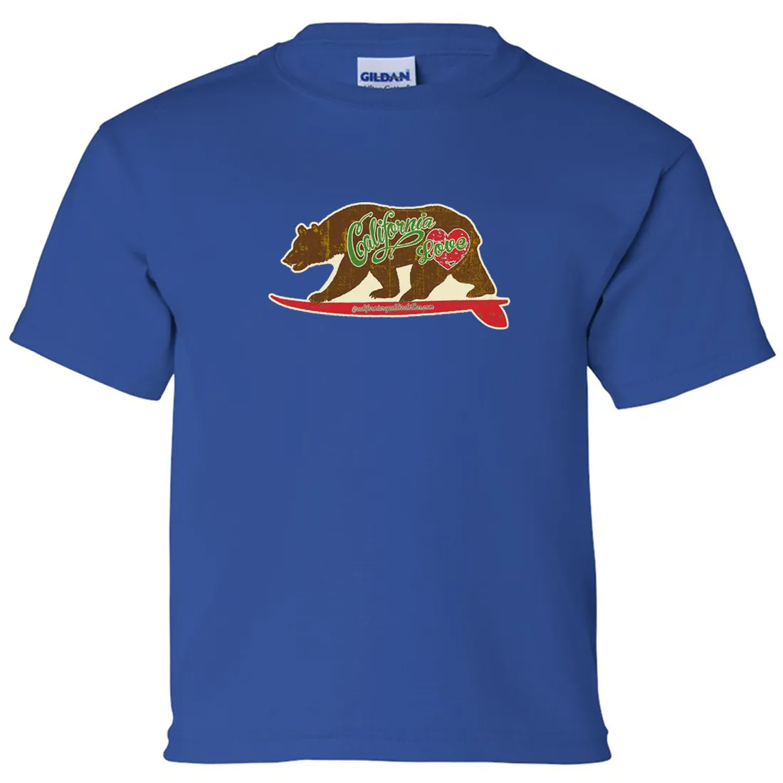 California Love Vintage Surfboard Asst Colors Youth T-Shirt/tee