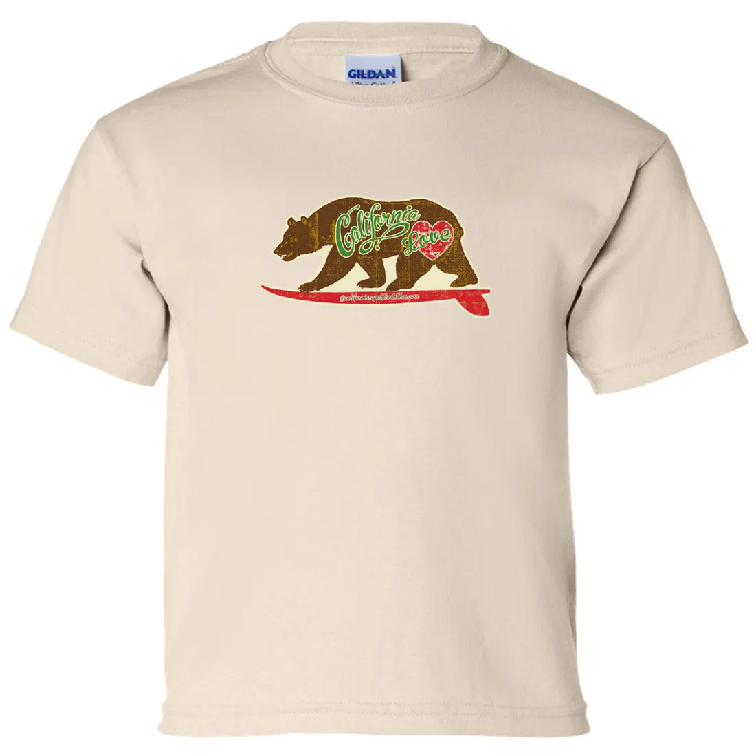 California Love Vintage Surfboard Asst Colors Youth T-Shirt/tee