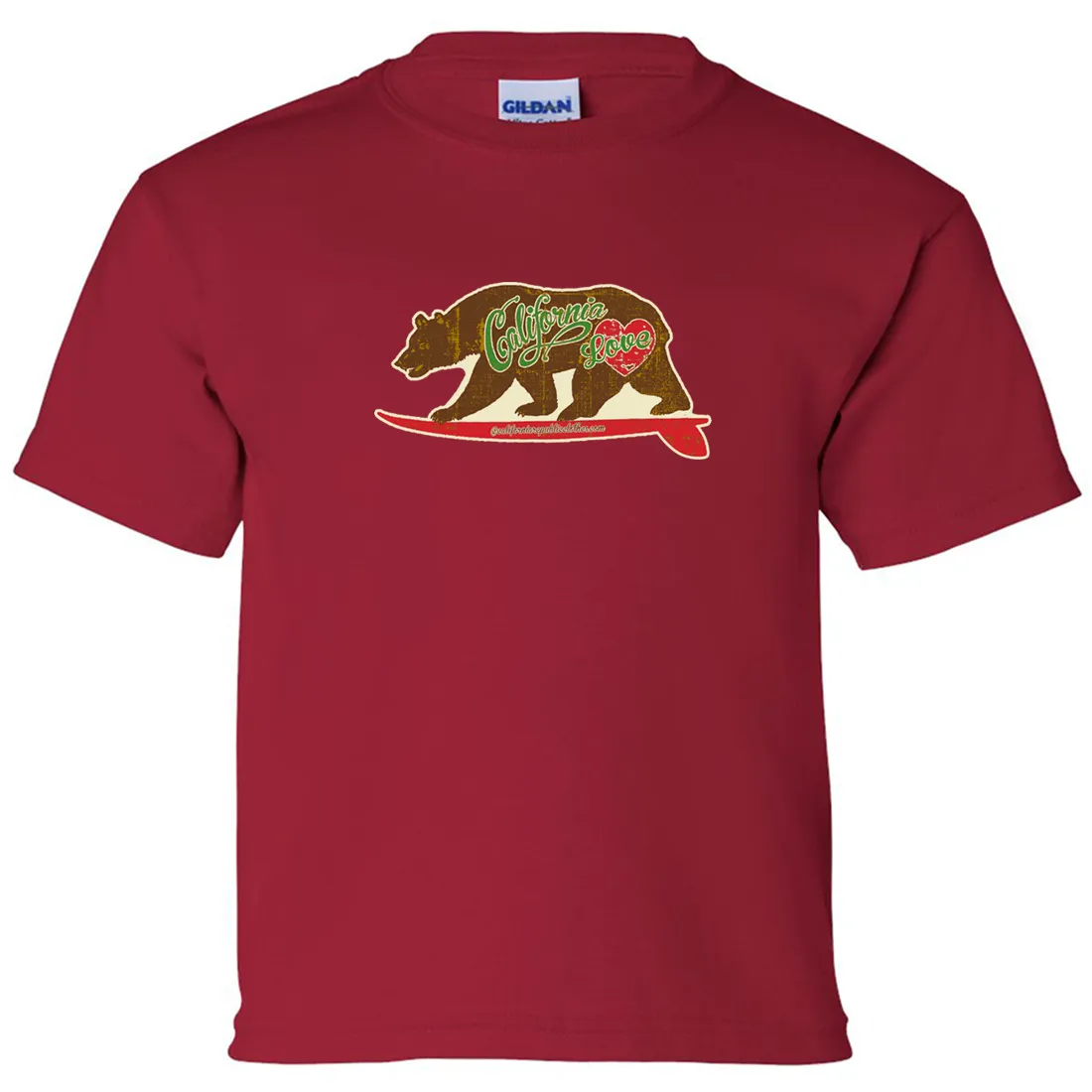 California Love Vintage Surfboard Asst Colors Youth T-Shirt/tee