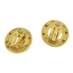 CHANEL Coco Mark Earrings Gold Metal