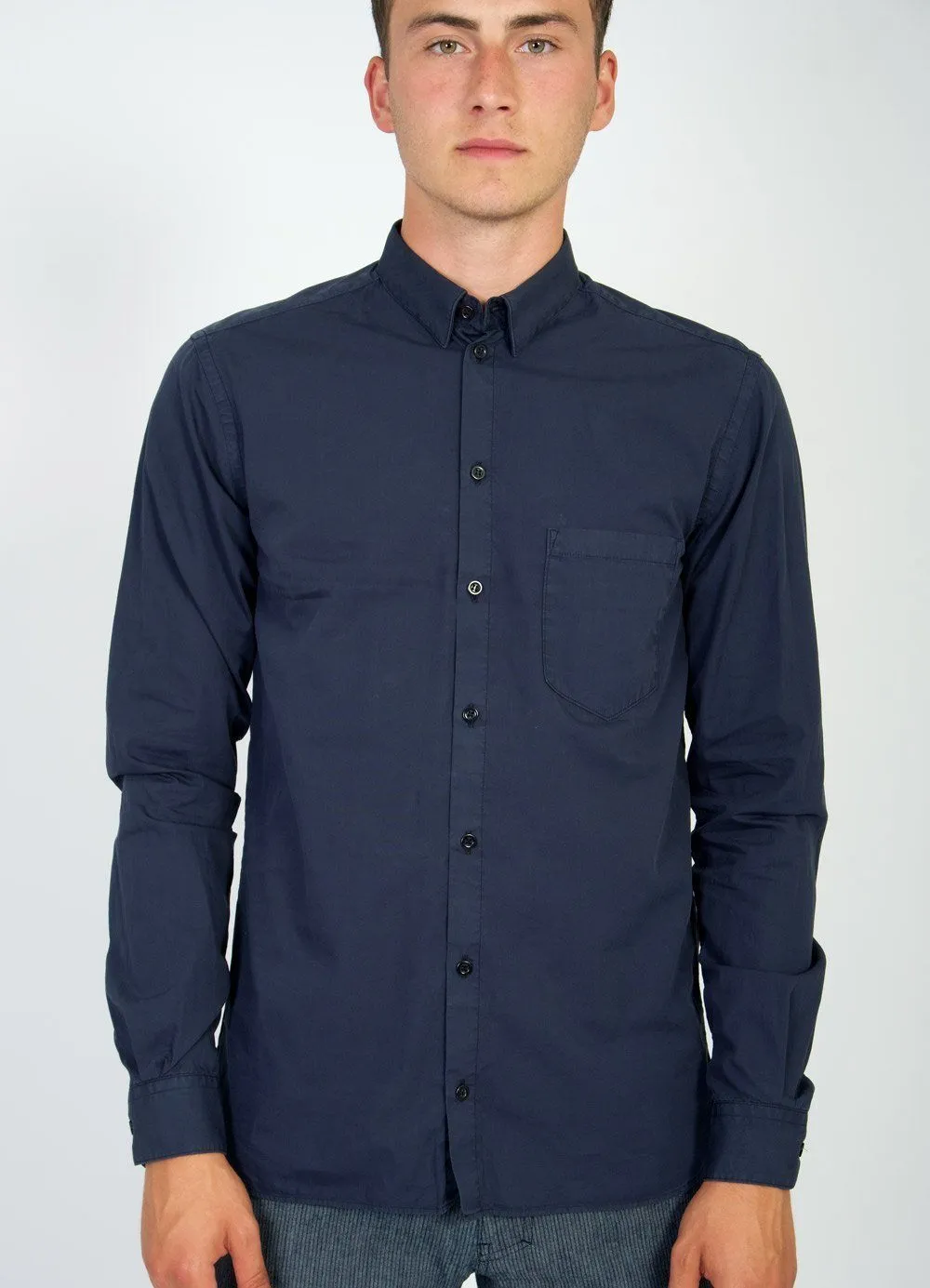 HAAKON | Hidden Button Down Shirt | Sea