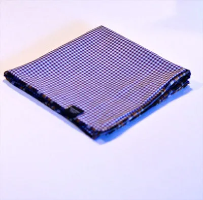 Indigo & Orange Plaid Reversible Pocket Square