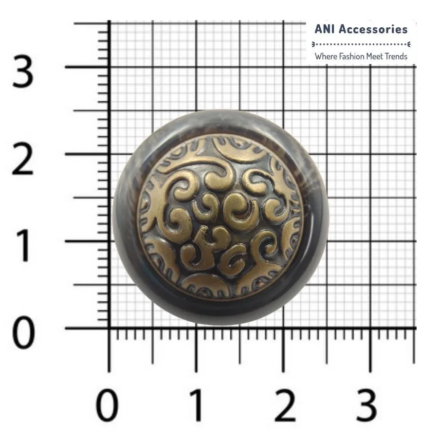 Intricate Intaglio Abs Shank Button (Pack of 8 Buttons)