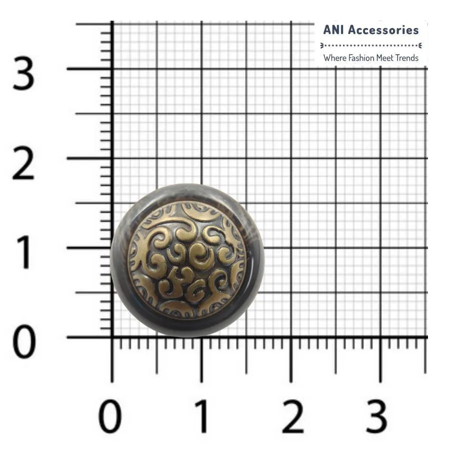 Intricate Intaglio Abs Shank Button (Pack of 8 Buttons)