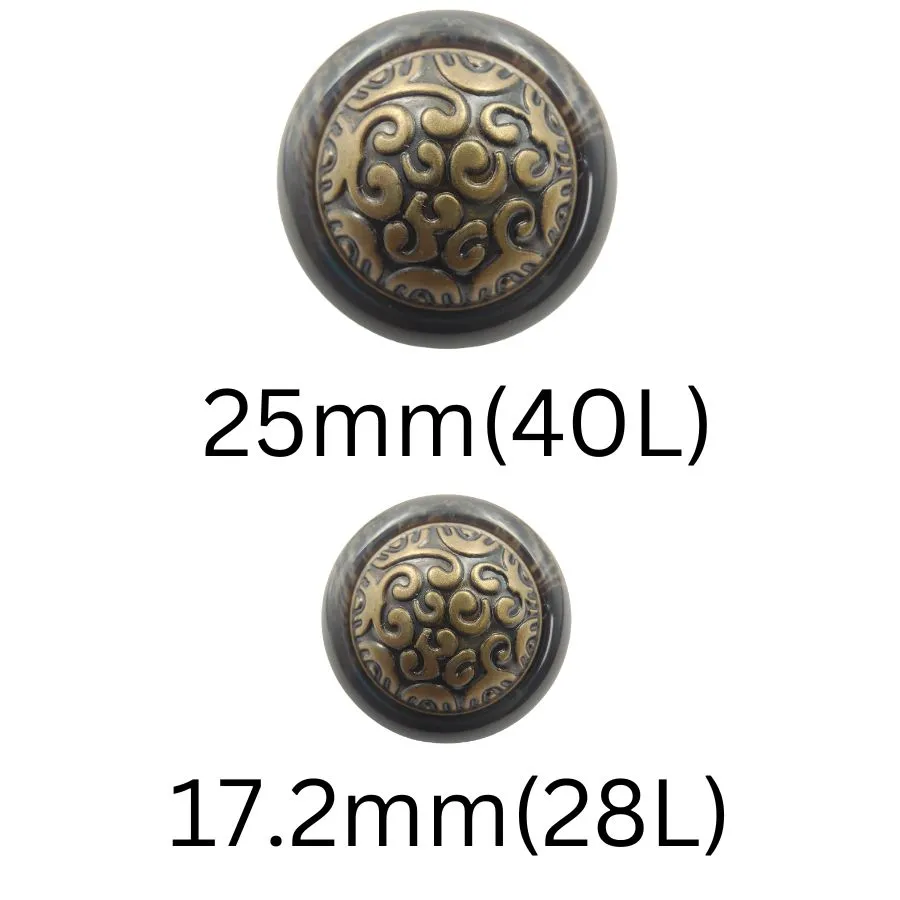Intricate Intaglio Abs Shank Button (Pack of 8 Buttons)