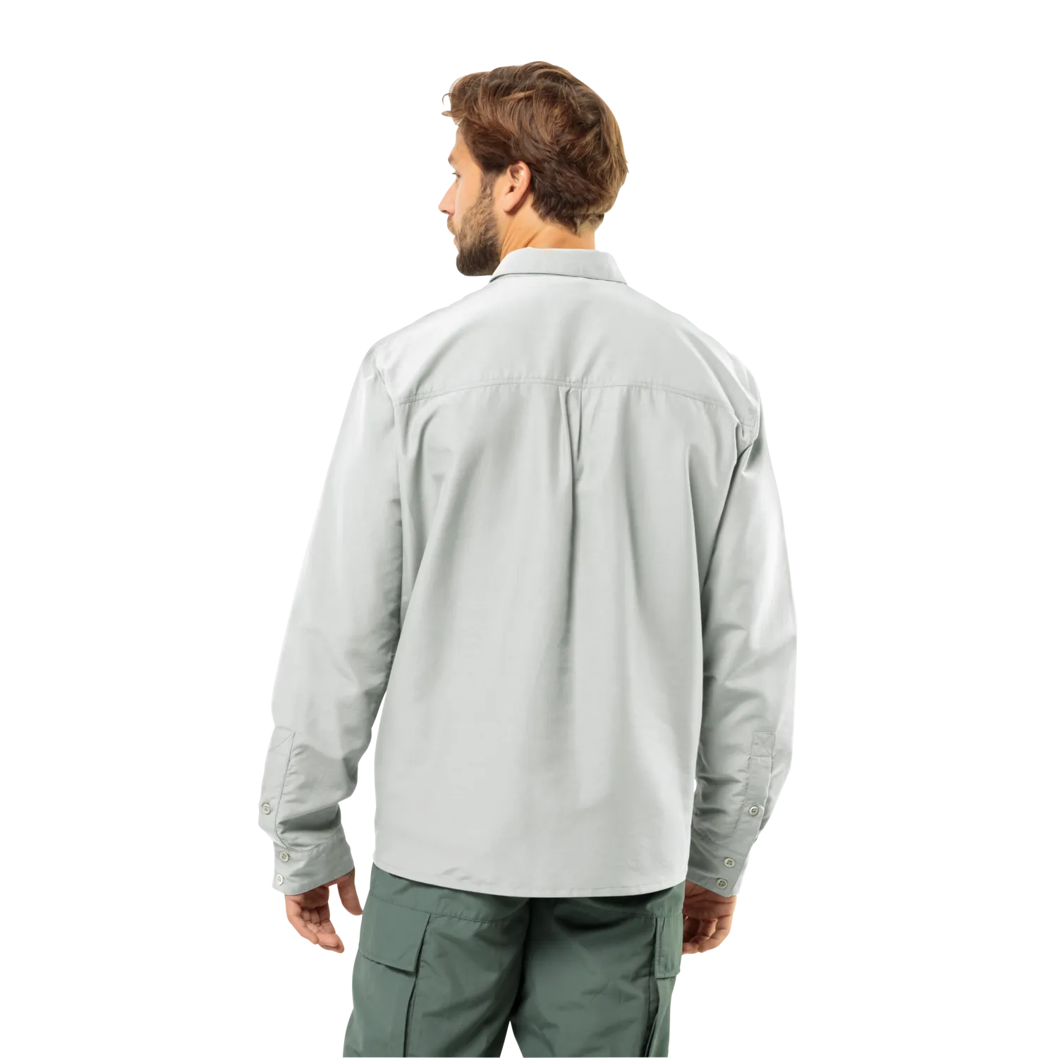 Jack Wolfskin Men&#x27;s Barrier Long Sleeve Shirt Cool Grey | Buy Jack Wolfskin Men&#x27;s Barrier Long Sleeve Shirt Cool Grey here | Outnorth
