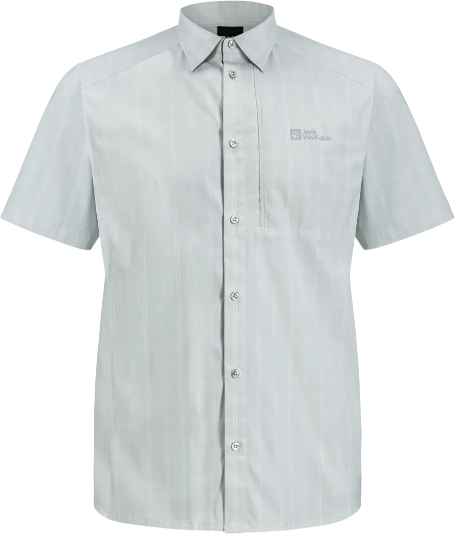 Jack Wolfskin Men&#x27;s Norbo Short Sleeve Shirt Cool Grey Check | Buy Jack Wolfskin Men&#x27;s Norbo Short Sleeve Shirt Cool Grey Check here | Outnorth