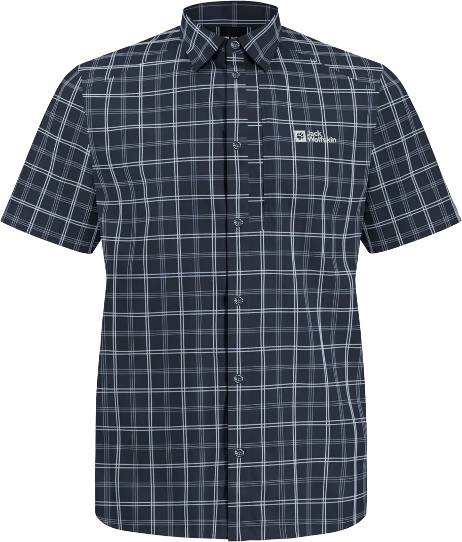 Jack Wolfskin Men&#x27;s Norbo Short Sleeve Shirt Night Blue Checks | Buy Jack Wolfskin Men&#x27;s Norbo Short Sleeve Shirt Night Blue Checks here | Outnorth