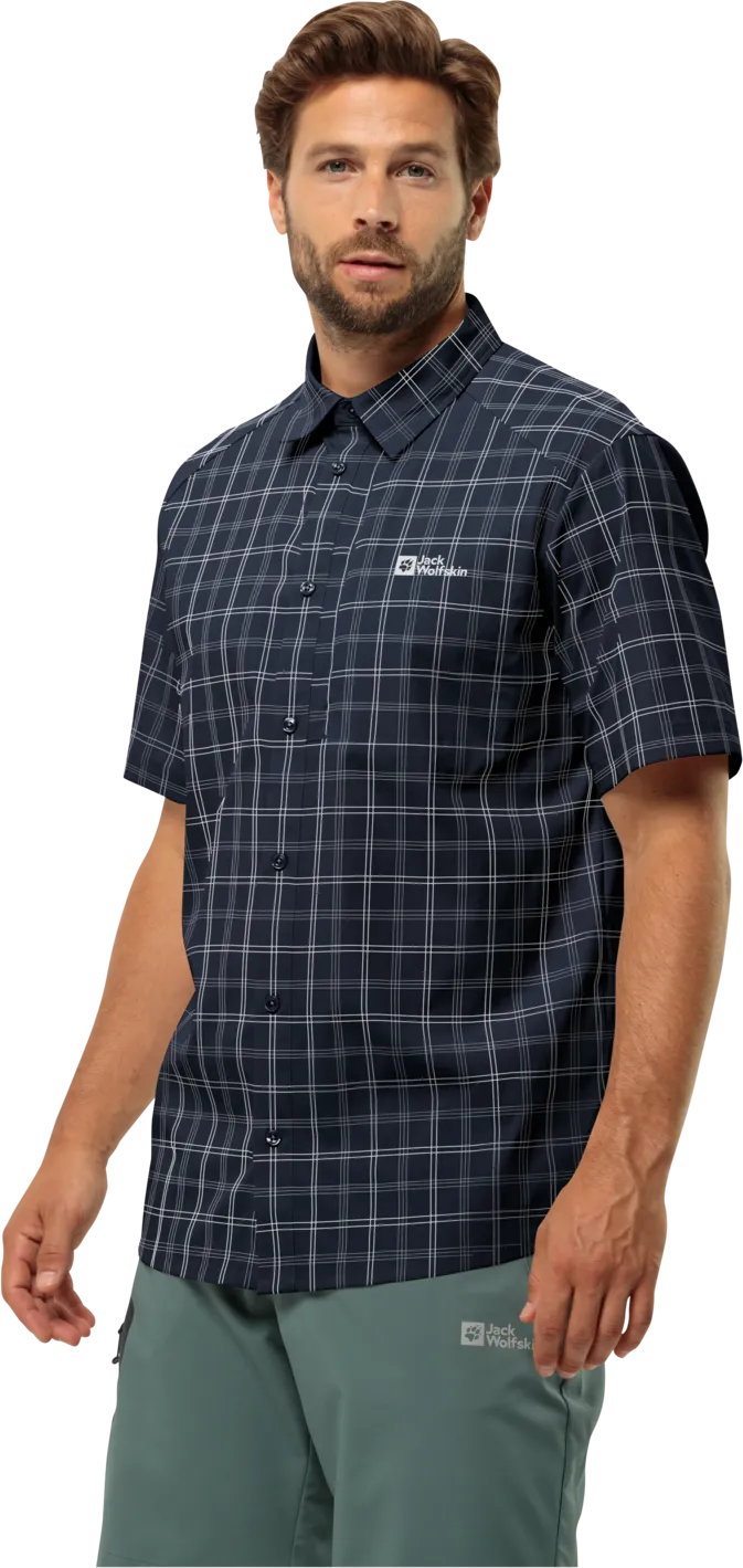 Jack Wolfskin Men&#x27;s Norbo Short Sleeve Shirt Night Blue Checks | Buy Jack Wolfskin Men&#x27;s Norbo Short Sleeve Shirt Night Blue Checks here | Outnorth