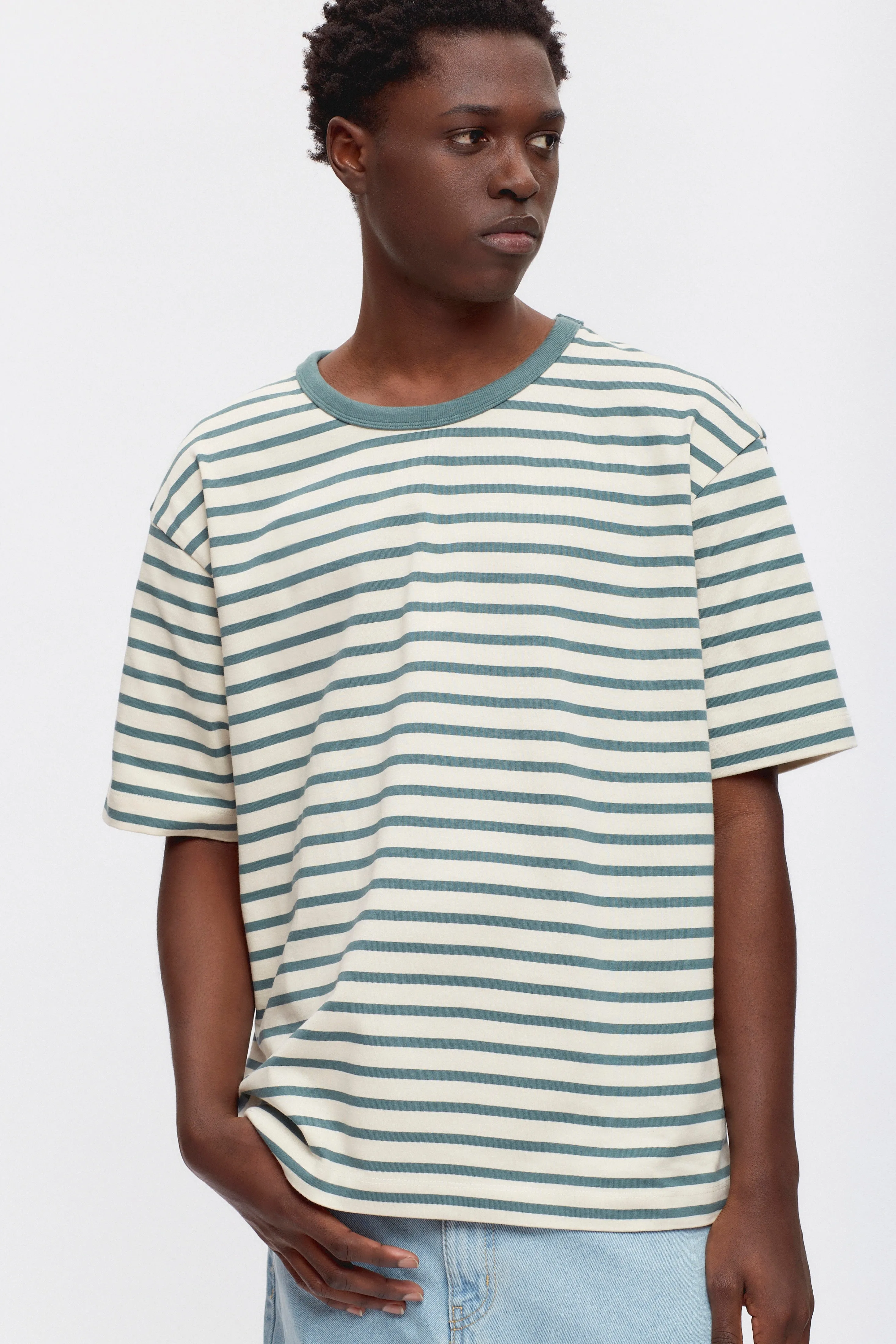 Men's Heavyweight Box Crew in Birch/Silver Pine