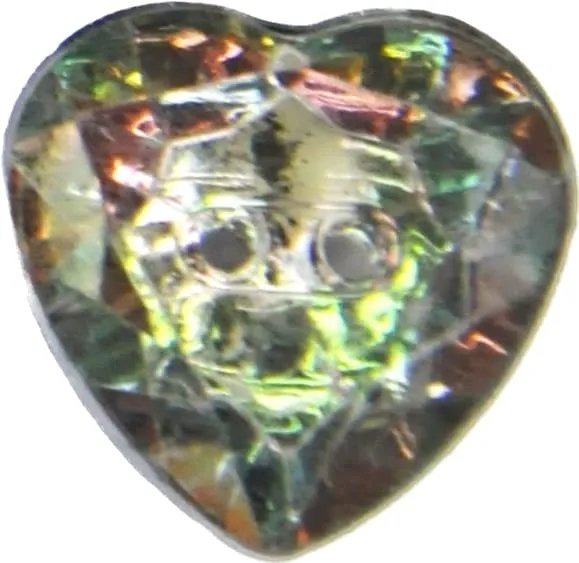 Multicolor Crystal Heart-Shaped Acrylic Buttons(Pack of 8 Buttons)