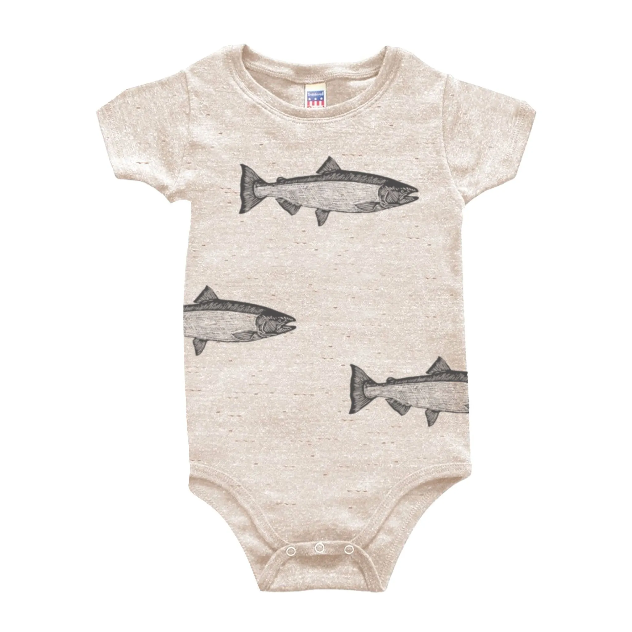 Salmon School - Infant Triblend Onesie (Oatmeal)