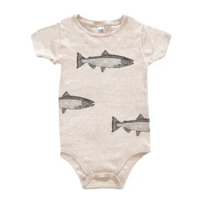 Salmon School - Infant Triblend Onesie (Oatmeal)