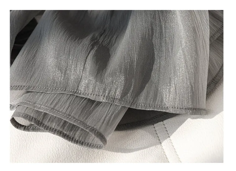 SUSHE  2023 early spring gray retro loose shirt - Cariyt