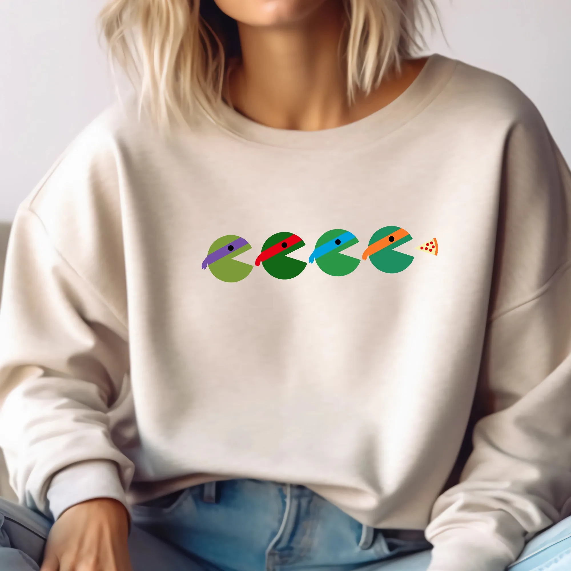 Teenage Mutant Ninja Turtles Pac-man Silhouette Adult Sweatshirt