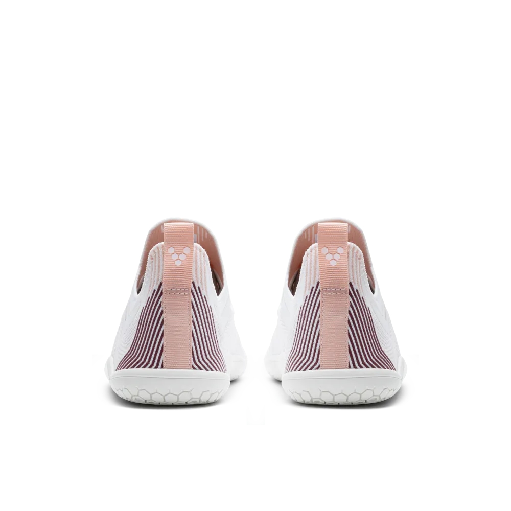 Womens White/Peach Melba Vivobarefoot Primus Lite Knit Athletic Shoes