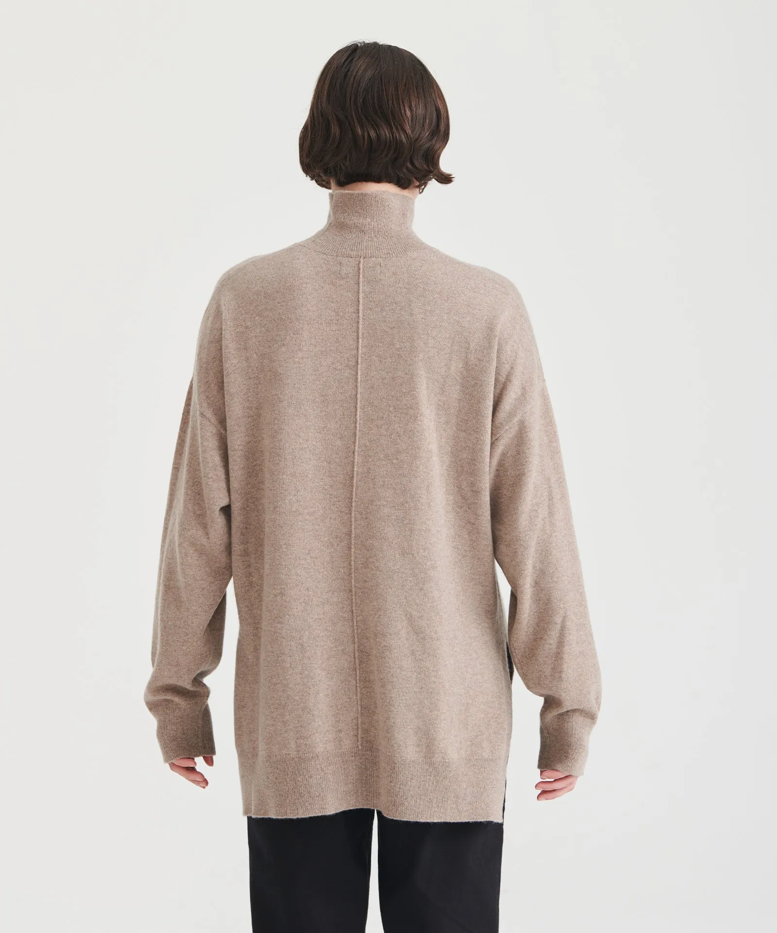 Luxuriously Soft Washable Cashmere Turtleneck Tunic for Effortless Elegance